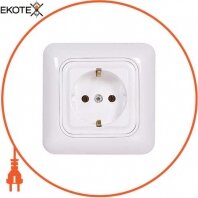 Розетка з з/к, зовнішній монтаж, 250В S, 16A 2P+Z