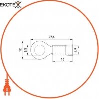 Ізольований наконечник e.terminal.stand.rv2.2.6.grey 1.5-2.5 кв. мм, сірий, Enext, s1036034