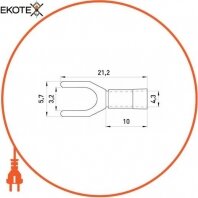 Enext s2036002 изолированный наконечник вилочный e.terminal.stand.sv.1,25.3,2.yellow 0.5-1.5 кв. мм, желтый