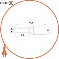 Ізольований наконечник втулковий e.terminal.stand.e1008.orange 1,0 кв. мм, помаранчевий, Enext, s3036021