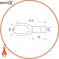 Ізольований наконечник вилочний e.terminal.stand.sv.1,25.3,2.orange 0.5-1.5 кв. мм, помаранчевий, Enext, s2036007