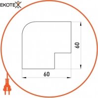 Enext s3033007 плоский угол e.trunking.blend.angle.stand.40.40 для короба 40х40мм