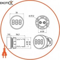 Enext s009038 арматура светосигнальная с индикатором тока e.ad22.am диам.22мм, 0-100 а арматура светосигнальная с индикатором тока e.ad22.am диам. 22мм, 0-100 а