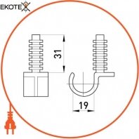 Хомут-кліпса e.pipe.uni.clip.stand.20 для труби д. 20 універсальний з дюбелем, Enext, s13035002