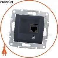 Sedna Розетка одиночна PC RJ45 cat.6 STP без рамки, графіт