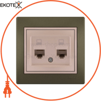 Розетка компьютерная двойная 701-3130-141 Цвет Проходная 2 шт. RJ45 CAT5 разъем