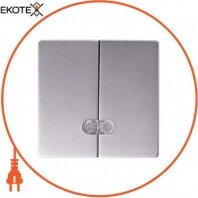 Enext ins0040097 клавиша e.lux.11881l.pn.aluminium двойная алюминий с подсветкой