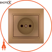 Розетка б/з - FireProof Бакеліт 701-1313-121B Колір Матове золото металік 250V 16A~