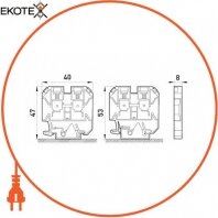 Enext p049003 клеммная колодка наборная на din-рейку e.tc.din.pro.6, без крышки