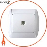 Розетка e.install.stand.814P1+f.cer телефонная одинарная с рамкой