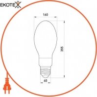 Enext l0460006 лампа ртутна високого тиску e.lamp.hpl.e40.1000, е40, 1000 вт