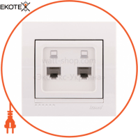 Розетка комп'ютерна подвійна 702-0202-141 Колір Білий/Білий 2 шт. RJ45 роз'єм CAT5