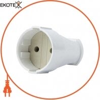 Гніздо штепсельне e.socket.001.10.white, без з/к 10А 250В, білий