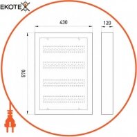 Щит освітлення ЩО-72Н, 72 мод., IP31, навісний, Enext, ЩО-72Н