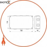 Розподільна коробка e.db.pro.150.110.70, Enext, p016008