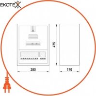 Enext s0100011 корпус e.mbox.stand.n.f3.12.z металлический, под 3-ф. счетчик, 12 мод., навесной, с замком