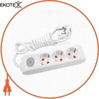 Подовжувач 3 гн. 2 метри з/заз з кнопкою (Multi-Let) VIKO (90118302)