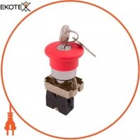 Кнопка «грибок» з ключем поворотна e.mb.bs142 червоний, 1NC, Enext, p0810124