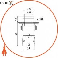 Кнопка з підсвічуванням e.mb.bw3161 біла, без фіксації, 1NO, Enext, p0810101