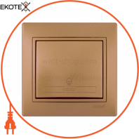 Кнопка дзвінка 701-1313-103 Колір Матове золото металік 10АХ 250V~