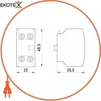 Enext i0140006 додатковий контакт e.industrial.au.2.11, 1no+1nc