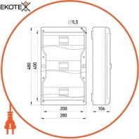 Enext 6672-137непр корпус пластиковый, навесной (nt) 37-модульный, трехрядный, ip 40, с непрозрачными дверцами