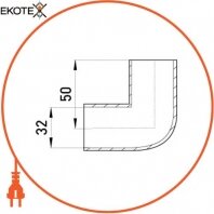 Enext s3035004 угловой соединитель e.pipe.angle.stand.32 для труб d32мм