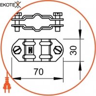 Enext 5336309 разделительный зажим для круглых проводников d 8-10 мм и плоских проводников fl 30 мм из оцинкованной стали obo bettermann
