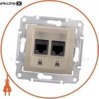 Sedna Розетка подвійна PC RJ45 cat.5e STP без рамки, титан