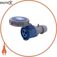 Силова розетка переносна e.socket.213.16.67, 3п., 230В, 16А, IP 67