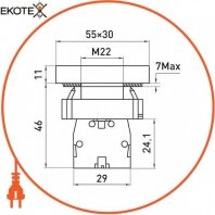 Кнопка подвійна квадратна e.mb.bl8325 1NO+1NC, Enext, p0810120
