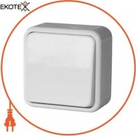 Вимикач одноклавішний e.touch.1111.w для зовнішнього монтажу, білий, Enext, p043002