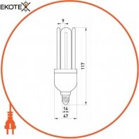 Enext l0230003 лампа энергосберегающая e.save.4u.e14.15.4200, тип 4u, патрон е14, 15w, 4200 к