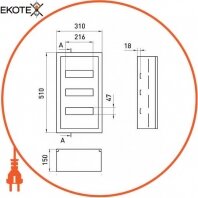 Enext s0100217 корпус металлический e.mbox.pro.n.36z ip54 навесной на 36 модулей с замком