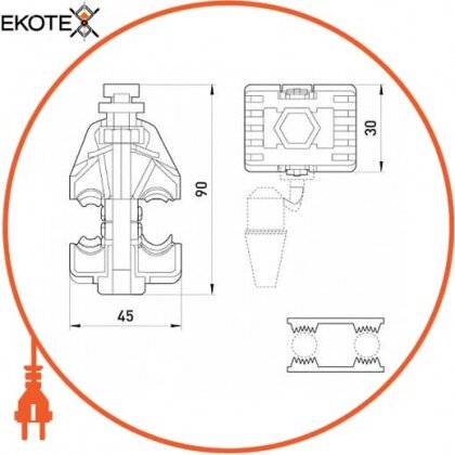 Ответвительный проколює затискач tarel.zpi.95.1 ZP95.1 (AsXS35-95; AsXS 35-95), Enext, 9031-185