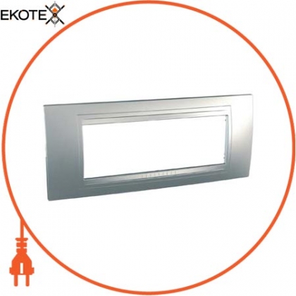 Unica Allegro - рамка декоративна шестимодульна - aluminium, Schneider, MGU4.106.30
