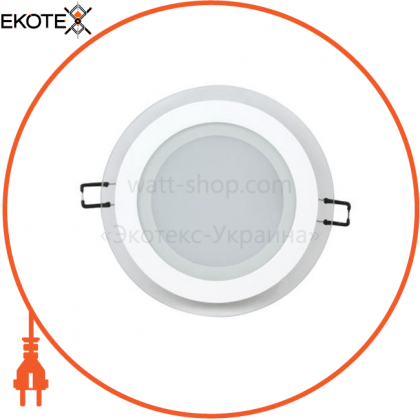 Horoz Electric 016-016-00121 светильник врезной круг + стекло, корпус металл d-160mm ip 20 smd led 12w 4200k 744lm, цвет - белый (220-240)