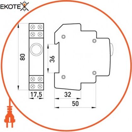 Enext p059006 индикатор на din-рейку e.i.din.220.orange, оранжевый