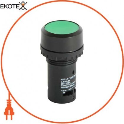 Кнопка e.SB7.33 зелена з фіксацією NO+NC, Enext, p0810004