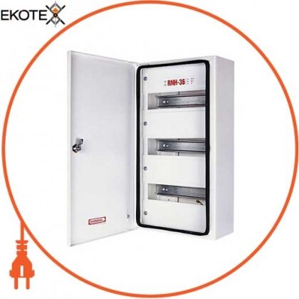 Шафа розподільний e.mbox.RNH-36 мет., герметичн. IP 54, навісний, 36 мод., 480х255х115 мм, Enext, RNH-36