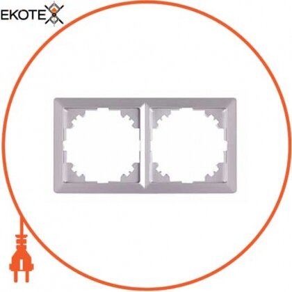 Рамка e.lux.10044L.2.fr.aluminium 2-місна, "алюміній", Enext, ins0040090