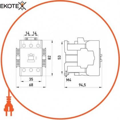 Контактор e.industrial.ukd.40.220, 40А, 220В DC, 1no+1nc, Enext, i.0090014