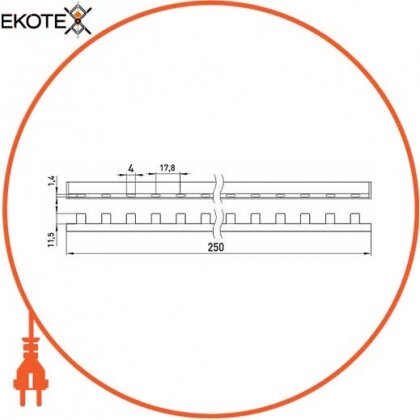 Enext s017007 шина соединительная е. bc.stand.1.12.63, 1п., 63 а, 12 модулей