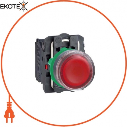 Кнопка 22 мм 110-120В червона з підсвічуванням, Schneider, XB5AW34G5