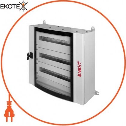 Корпус металевий e.mbox.industrial.n.120.gl IP55 навісний на 120 модулів, зі склом, Enext, CPD609020-1