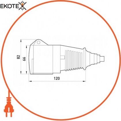 Силова розетка переносна 3Р+N+PE, 250/400В, 16А, IP44, Enext, 2622-326