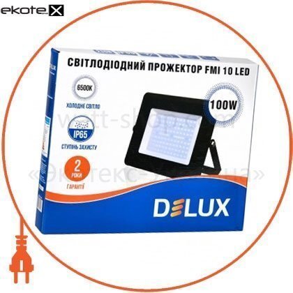 Delux 90008739 прожектор светодиодный fmi 10 led 100вт 6500k ip65