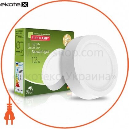 Світлодіодний EUROLAMP LED світильник накладної GL 12W 4000K IP55, Eurolamp, LED-NLR-12/4