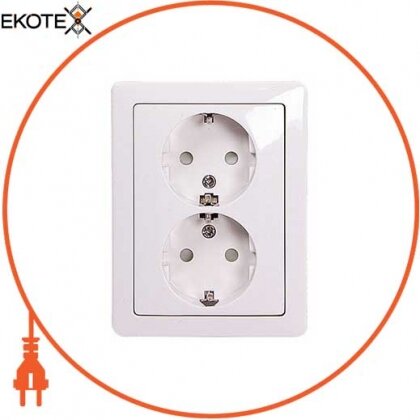 Комплект e.lux.1232L.2gz.white розетки подвійною з з/к SHUKO , "білий", Enext, ins0040069