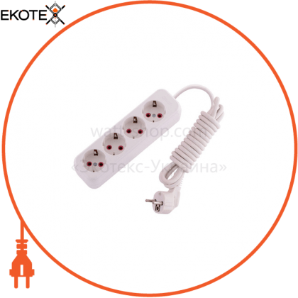 Подовжувач з/з 4 вх. 3 м 1090 720 0403 401-1 250V 16A / 3 x 1,5 mm, Lezard, 720 0403 401-1
